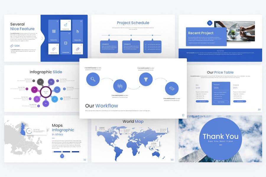 蓝色创意商业会议keynote模板 - 顶尖PPT