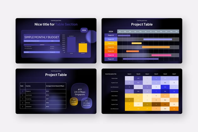玻璃拟态风格商务汇报数据表格展示PPT模板 - 顶尖PPT