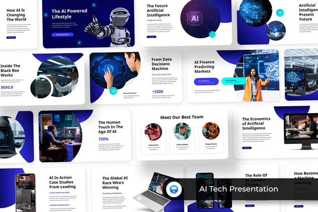 人工智能技术演示keynote模板 - 顶尖PPT