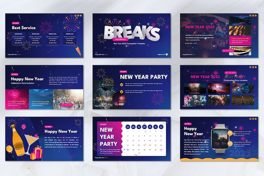 商务新年庆典活动策划推介展示方案创意设计Keynote模板 - 顶尖PPT