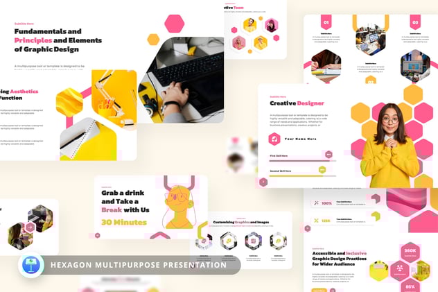 六边形多场景演示文稿Keynote模板 - 顶尖PPT