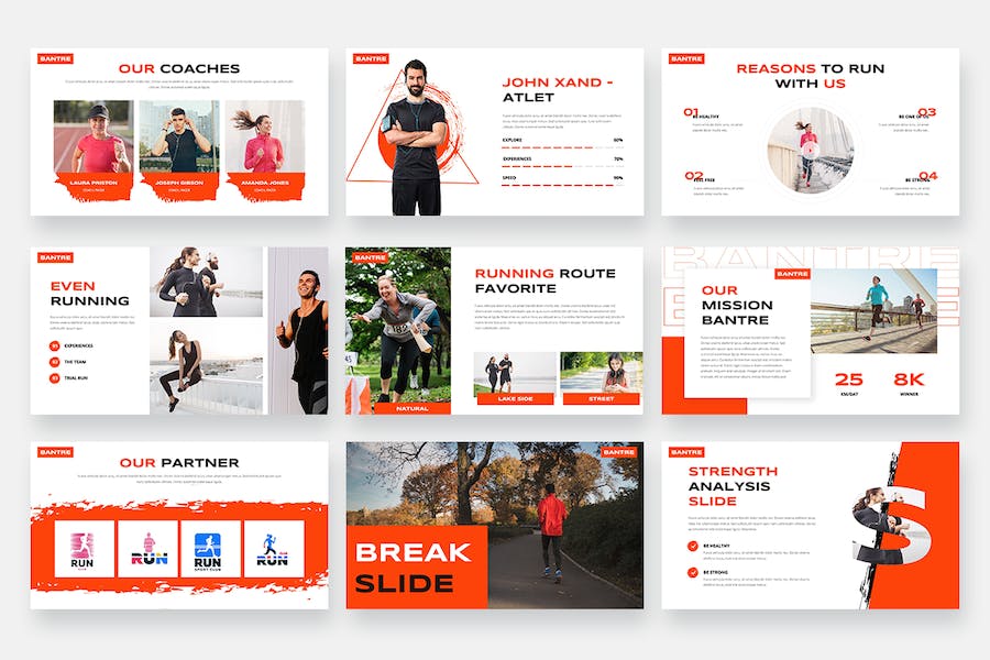 跑步俱乐部活动推广Keynote演示模板 - 顶尖PPT