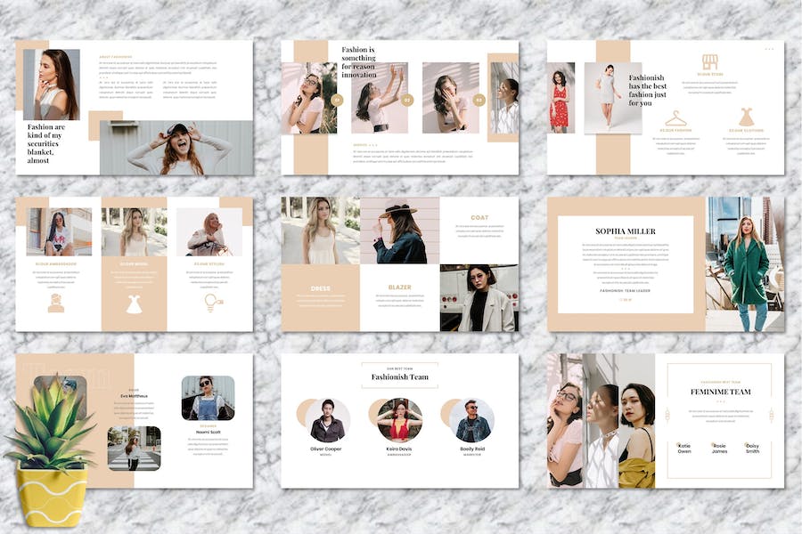 时尚风格品牌展示推介Keynote模板 - 顶尖PPT