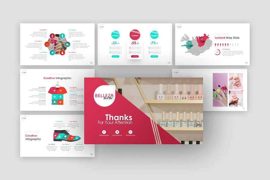 美甲艺术创意PPT模板 - 顶尖PPT