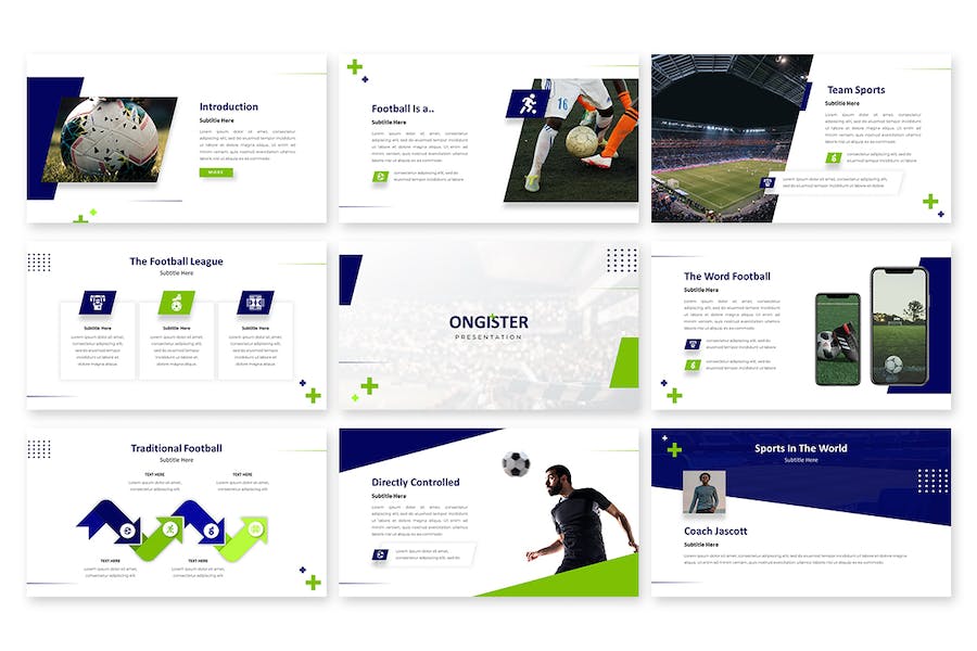 足球户外运动足球竞技比赛运动健身PPT模板模板 - 顶尖PPT