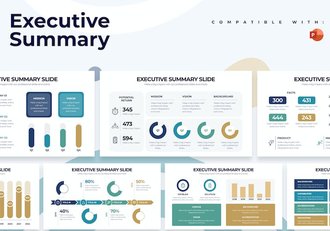 高管总结执行摘要报告信息图表PPT模板 - 顶尖PPT