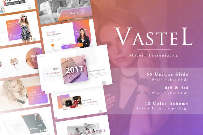 时尚女性服装品牌展示PPT模板 - 顶尖PPT