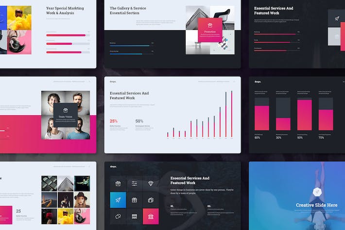 欧美创意简约质感商务多用途keynote模板 - 顶尖PPT