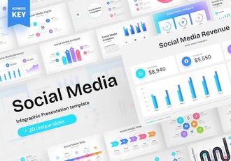 彩色数据信息图表keynote模板 - 顶尖PPT