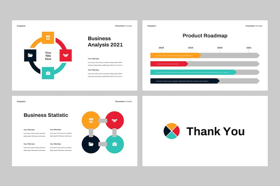 多色彩商务信息图PPT模板 - 顶尖PPT