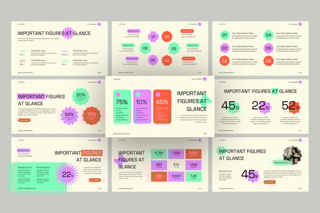 数值指标展示数据分析PPT模板 - 顶尖PPT