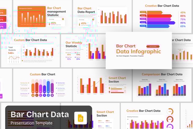多种演示彩色条形图数据展示PPT模板 - 顶尖PPT