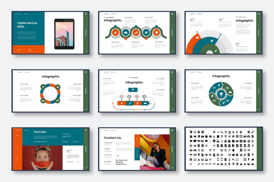 钻石几何图形商务企业营销方案展示Keynote模板 - 顶尖PPT