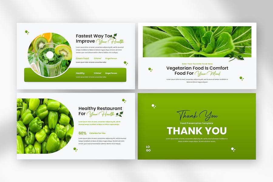 绿色有机蔬菜宣传展示PPT模板 - 顶尖PPT