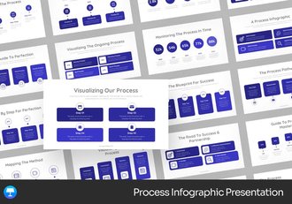 可视化深蓝色流程信息图形keynote模板 - 顶尖PPT