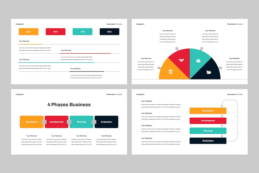 多色彩商务信息图PPT模板 - 顶尖PPT