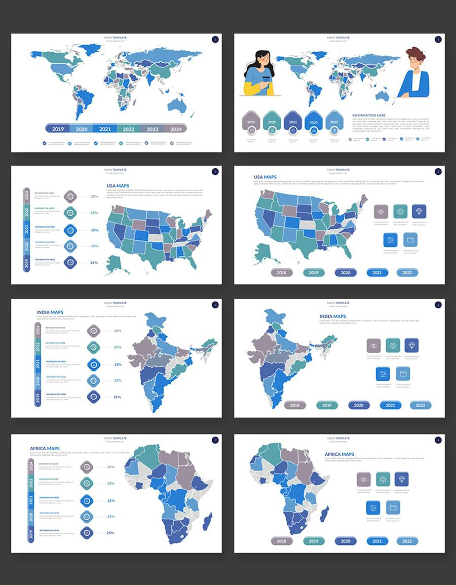 全球各个国家地图PPT模板 - 顶尖PPT