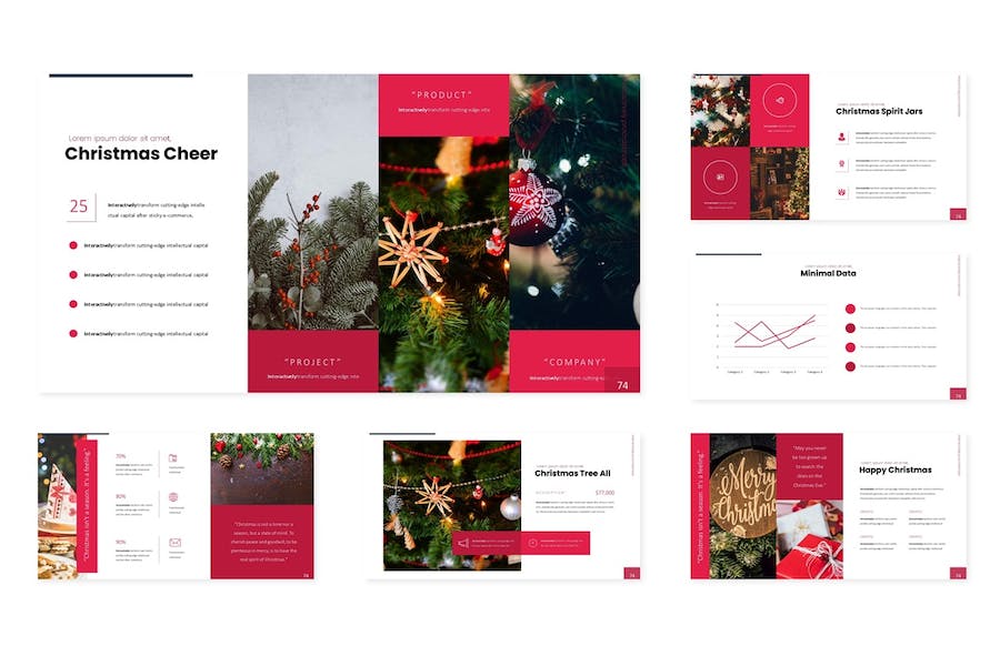 圣诞节主题展示设计PPT模板 - 顶尖PPT