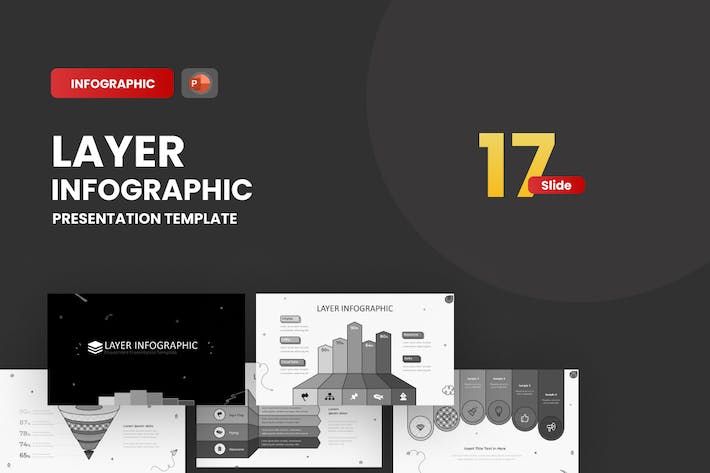 黑灰涂鸦层级箭头指向图形PPT模板 - 顶尖PPT