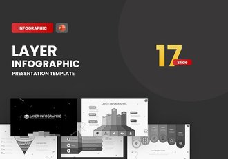 黑灰涂鸦层级箭头指向图形PPT模板 - 顶尖PPT