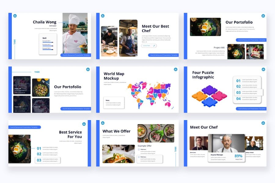 食物餐厅PPT模板 - 顶尖PPT