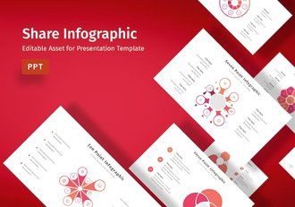 圆形共享信息图表PPT模板 - 顶尖PPT