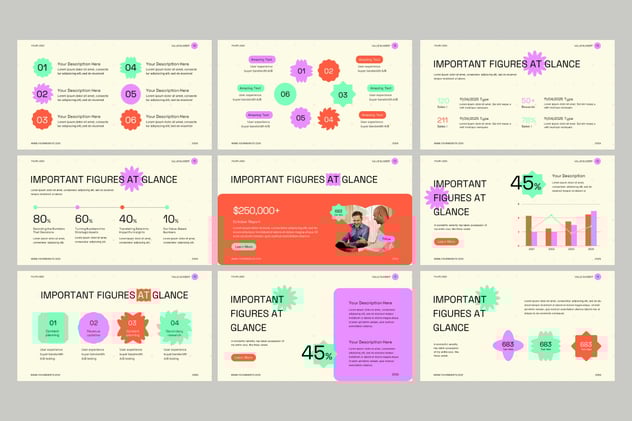 数值指标展示数据分析PPT模板 - 顶尖PPT