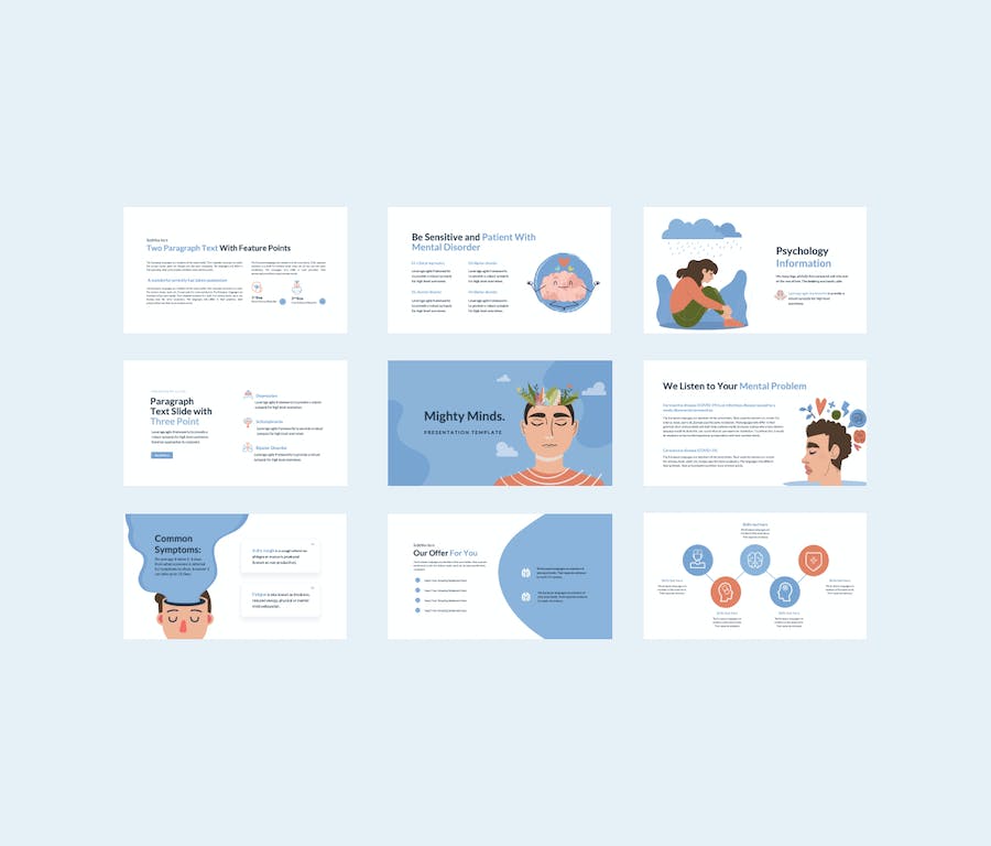 心理健康知识科普宣传展示PowerPoint模板 - 顶尖PPT