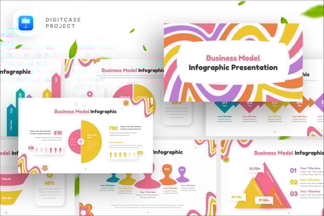 商业模式信息图形keynote模板 - 顶尖PPT