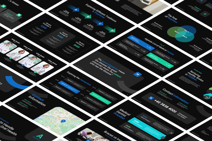 现代医疗牙科诊所服务推介PPT模板 - 顶尖PPT