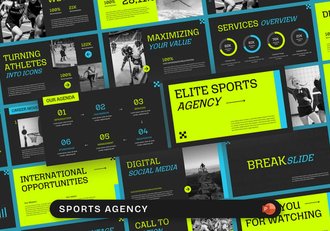 赛事经纪运动员代理体育中介业务推广PPT模板 - 顶尖PPT