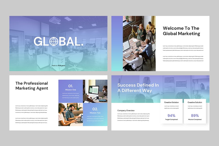 全球商务市场营销推广Keynote模板 - 顶尖PPT