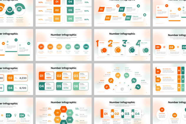 数字统计数据信息图形PPT模板 - 顶尖PPT