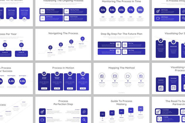 可视化深蓝色流程信息图形keynote模板 - 顶尖PPT