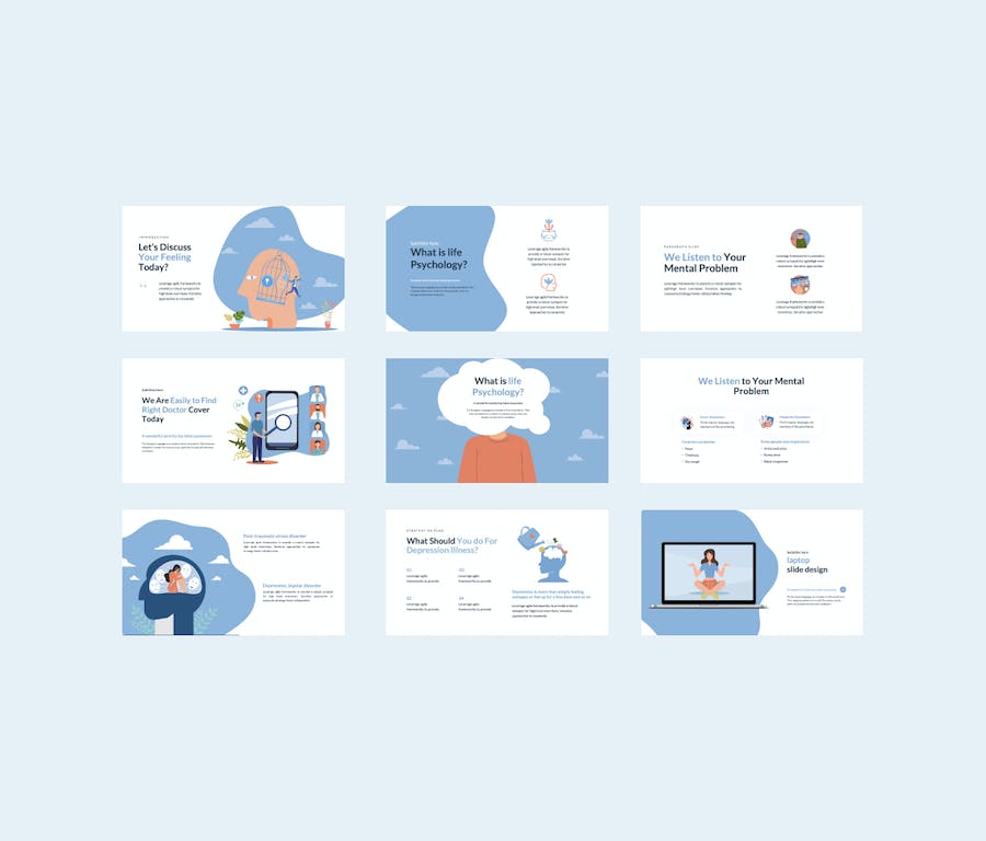 心理健康知识科普宣传展示PowerPoint模板 - 顶尖PPT