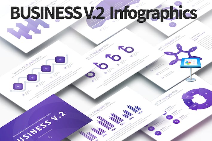 商务数据对比数据展示信息图形keynote模板 - 顶尖PPT