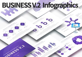 商务数据对比数据展示信息图形keynote模板 - 顶尖PPT