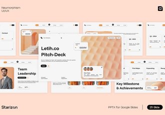 橙白新拟态风格UX/UI主题PPT模板 - 顶尖PPT