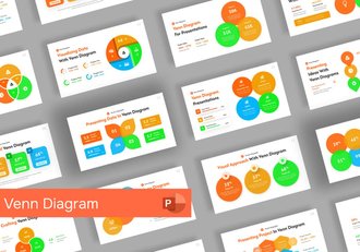 彩色维恩图文氏图形PPT模板 - 顶尖PPT