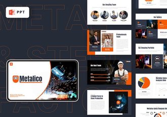 金属工厂业务展示PPT模板 - 顶尖PPT