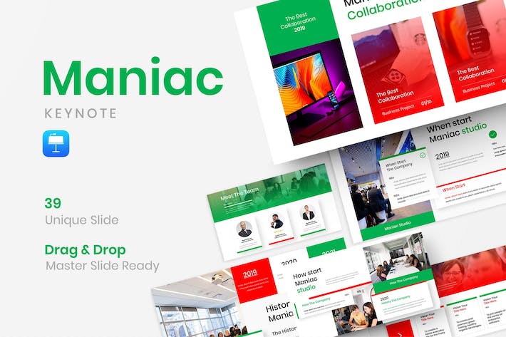 商务商业风格公司团队人员介绍keynote模板 - 顶尖PPT