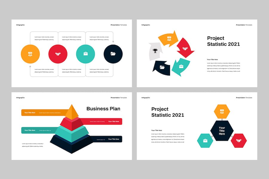 多色彩商务信息图PPT模板 - 顶尖PPT