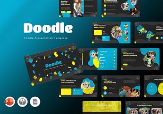 创意涂鸦插图儿童教育PPT模板 - 顶尖PPT