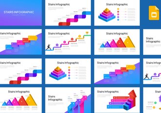 楼梯结构数据对比信息图PPT模板 - 顶尖PPT