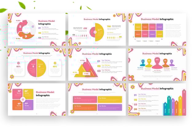 商业模式信息图形keynote模板 - 顶尖PPT