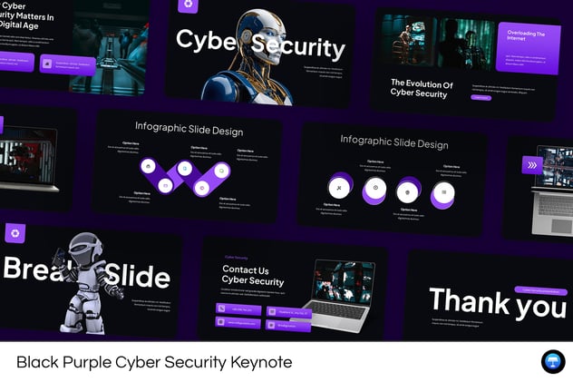 网络安全防护数据保护方案Keynote模板 - 顶尖PPT