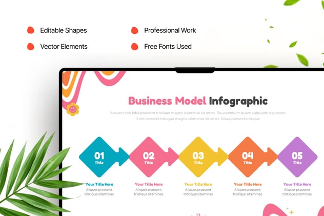 商业模式信息图形keynote模板 - 顶尖PPT