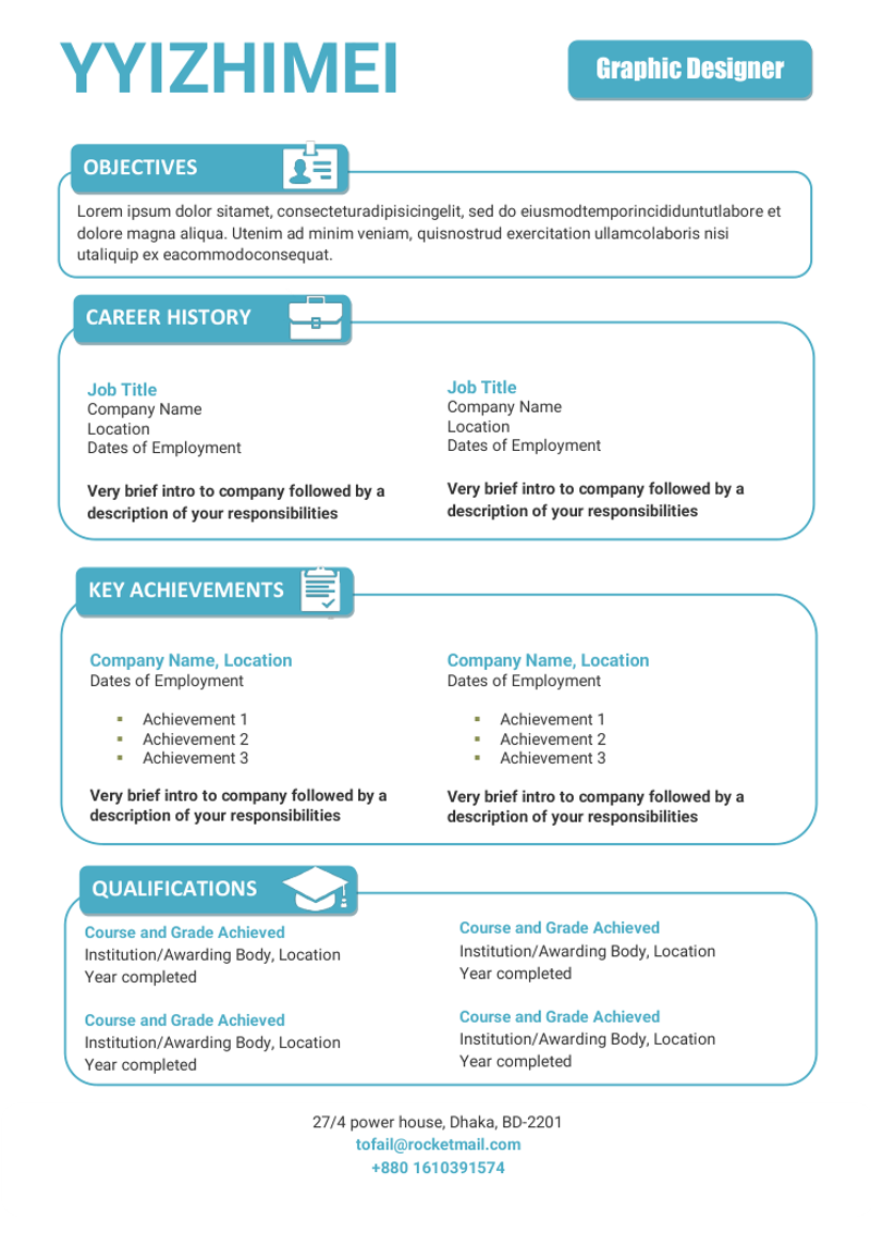 简约英文简历模板 - 顶尖PPT