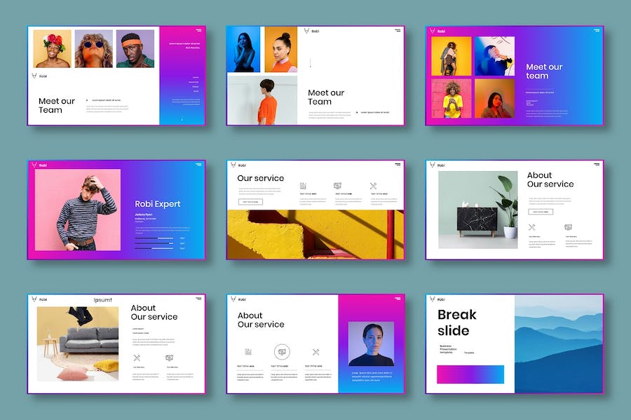 紫粉色渐变商务Keynote模板 - 顶尖PPT