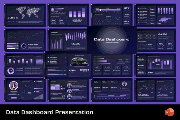 数据仪表板监控系统PPT模板 - 顶尖PPT